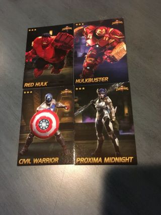 Marvel Arcade Game Cards Contest Of Champions 4 - Rare Cards Hulkbuster,  3 Busters
