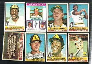 1976 Topps San Diego Padres True Team Set With Traded (30) - Nm 910107