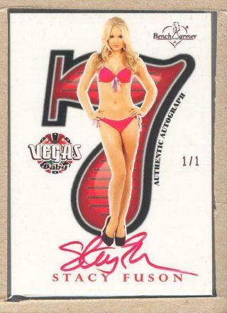 Stacy Fuson 2 Of 7 2014 Bench Warmer Vegas Baby 7 Autograph Auto Red Foil 1/1