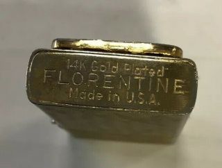 Vintage The Sands Las Vegas Florentine 14k Gold Plated Refillable Lighter 4