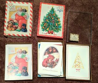 3 Boxes Of Vintage Christmas Cards/enveloped