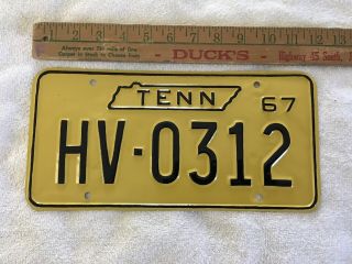 1967 Tennessee Truck License Plate Hv - 0312 Re - Painted