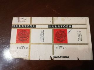 Saratoga Filtro - Argentina Cigarette Pack Label Wrapper