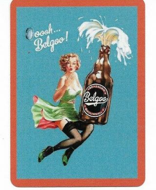 Ba - 14 Single Swap Playing Card Alcohol Beer Ads Belgoo Beer