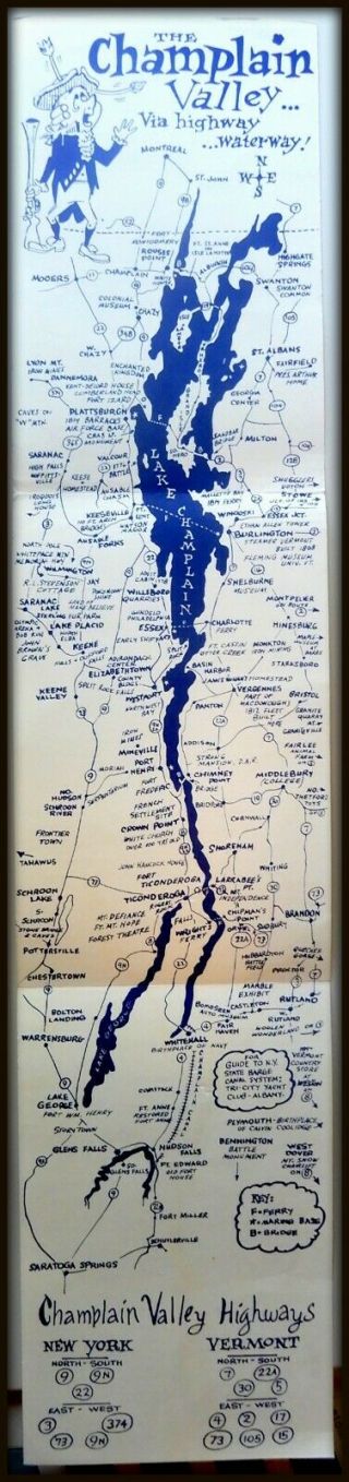 Unique Map - 350th Anniversary Of Lake Champlain - Brochure 1609 - 1959