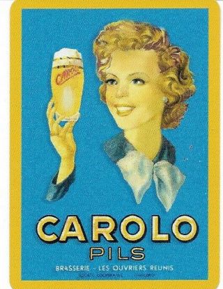 Ba - 9 Single Swap Playing Card Alcohol Beer Ads Carolo Pils