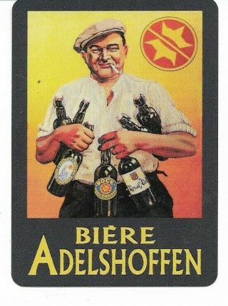 Ba - 12 Single Swap Playing Card Alcohol Beer Ads Biere Adelshoffen