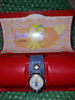 Vintage Bradley Time Barbie Watch Set In Coffin Case 1971 Rare
