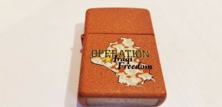 Zippo Cigarette Lighter 2003 Operation Iraqi Freedom - Terra Cotta Finish