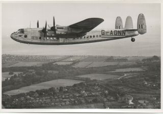 Vintage Photo - Boac Avro York G - Agnn In - Flight