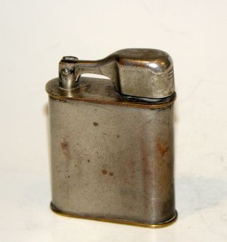 Rare Unusual 1927 Potter Double Wheel Liftarm Snuffer Cap Pocket Petrol Lighter