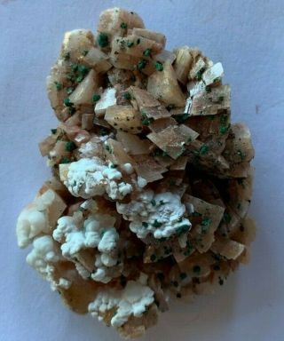 Representation Of Dolomite With Malachite And Calcite From Arkansas