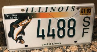 , Hard To Find Illinois Sporting Series License Plate,  Fishing