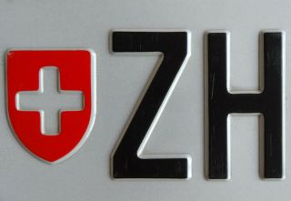 SWITZERLAND Swiss license 2 plates ZH Canton ZURICH Helvetia ZH PAIR 2