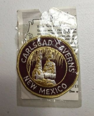 Vintage Carlsbad Caverns National Park Mexico Caves Patch With Pkg.