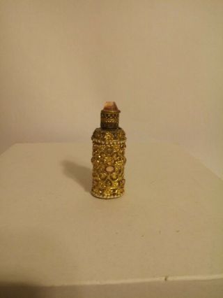 Vintage Gold Mini Perfume Bottle.  Peice
