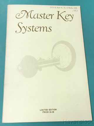 Vintage Guide Master Key Systems Limited Edition