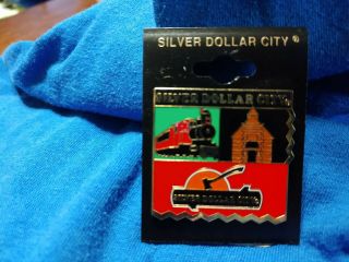Silver Dollar City Trading Pin,  Train,  Church,  & Logo Pin