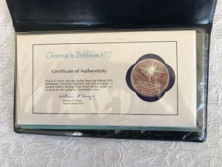 Vintage 1972 Christmas In Bethlehem Sterling Silver Medal W/ Case (25 Grams)
