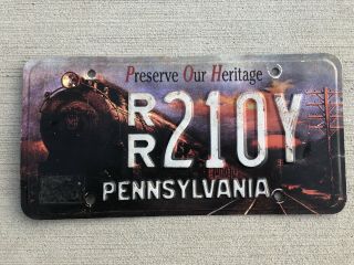 Pennsylvania Pa Preserve Our Heritage License Plate Rr Railroad Train Rr210y
