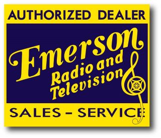 Emerson Radio & Television Sales & Service Decal Sticker Bakelite Catalin