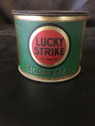 Vintage Lucky Strike Round Cigarette Tobacco Tin