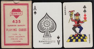 Vintage Ranco Playing Cards Made In Ceylon C.  1960