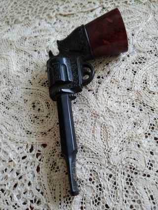 Old Figural Tobacco Smoking Pipe Carved Gun Pistol Shape Stem France Unusual