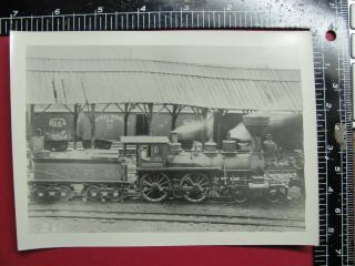 Early Photo Of Central Vermont Railroad 4 - 4 - 0 Steam Locomotive Colchester 1860 