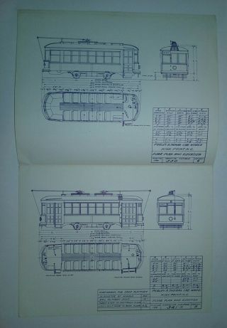 Trains Trolleys Railroad Bus Transport:Car Plans of Perley Company Elec.  Railway 2