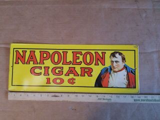 Vintage 1974 Sanford J.  Heilner - Napoleon Cigar 10c Tobacco Advertising Sign
