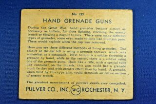 1935 Pulver Picture Card 125 - Hand Grenade Guns - 2