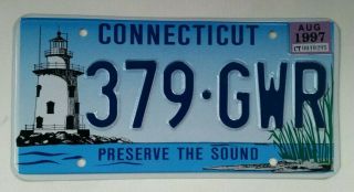 1997 Connecticut Preserve The Sound Lighthouse License Plate