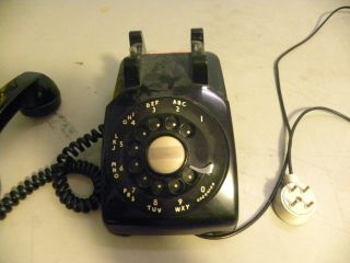 Vintage Black Western Electric Rotary dial Telephone tabletop. 2