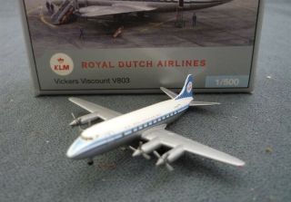Herpa Klm Dutch Airline Vickers Viscount V803 1:500 Scale Die Cast Airline Model