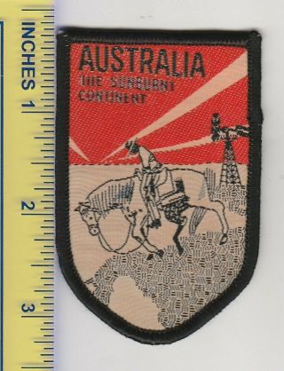 Vintage Australia Sunburnt Continent Souvenir Tourist Travel Patch