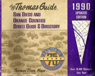 1990 Thomas Guide San Diego & Orange Counties California