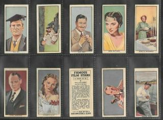 Mars 1939 Scarce (film Stars) Full 50 Card Set  Famous Film Stars