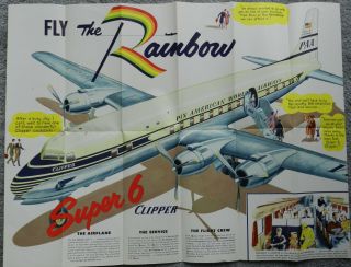 Pan Am Foldout Dc - 6 Brochure / Poster 1957