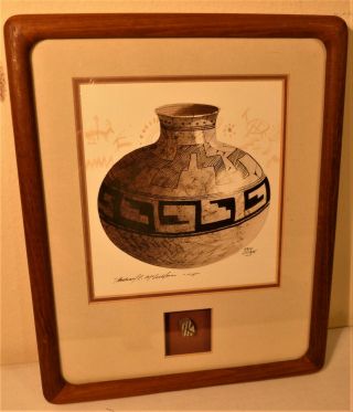 Michael C.  Mccullough Pottery Watercolor W/shard - San Juan,  Listed Artist,  Quality