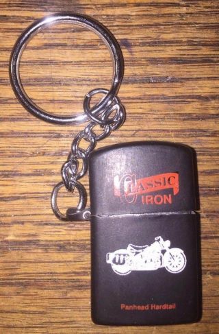 Classic Iron Panhead Hardtail Mini Lighter Keychain