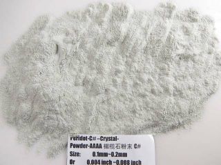 C Natural Green Peridot Crystal Gem Stone Specimen Grinding Sand Powder Healing