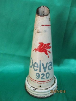Delvac 920 Mobil Oil Bottle Tin Top