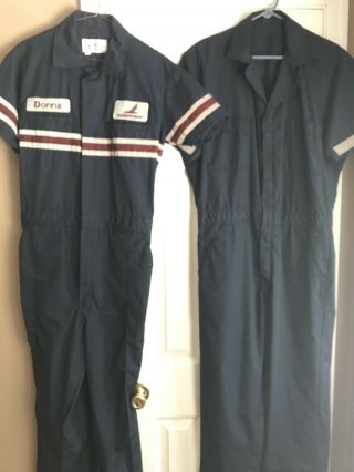 2 Piedmont Airlines Jumpsuit Ramp Uniforms With Patches " Donna " Size Small S