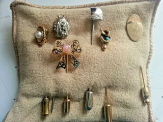6 Vintage Hat Pins With One Gold Filled Pin