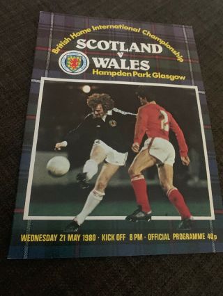 Scotland V Wales 1980 Soccer/football Programme