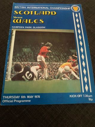 Scotland V Wales 1976 Soccer/football Programme