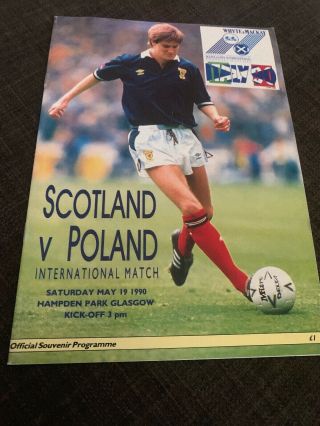 Scotland V Poland 1990 Soccer/football Programme