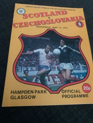 Scotland V Czechoslovakia 1977 Soccer/football Programme