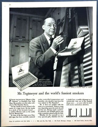 1958 Havana Montecristo Cigars Photo Alfred Dunhill Vintage Print Ad